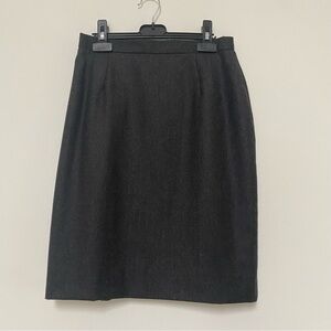 Escada Vintage Wool Pencil Skirt Gray 36